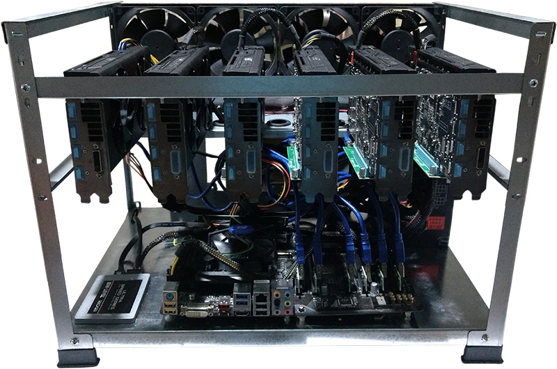 how to connect monitor to 6 gpu ethereum rig